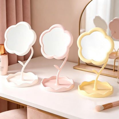 Charming Flower-Shaped Decorative Table Mirror