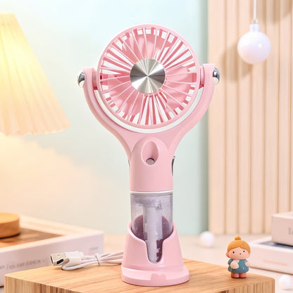 Unisex Portable Spray Hand Fan with USB Charging Function and Ergonomic Design Brehn
