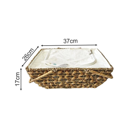 Decorative storage basket with removable cloth lid