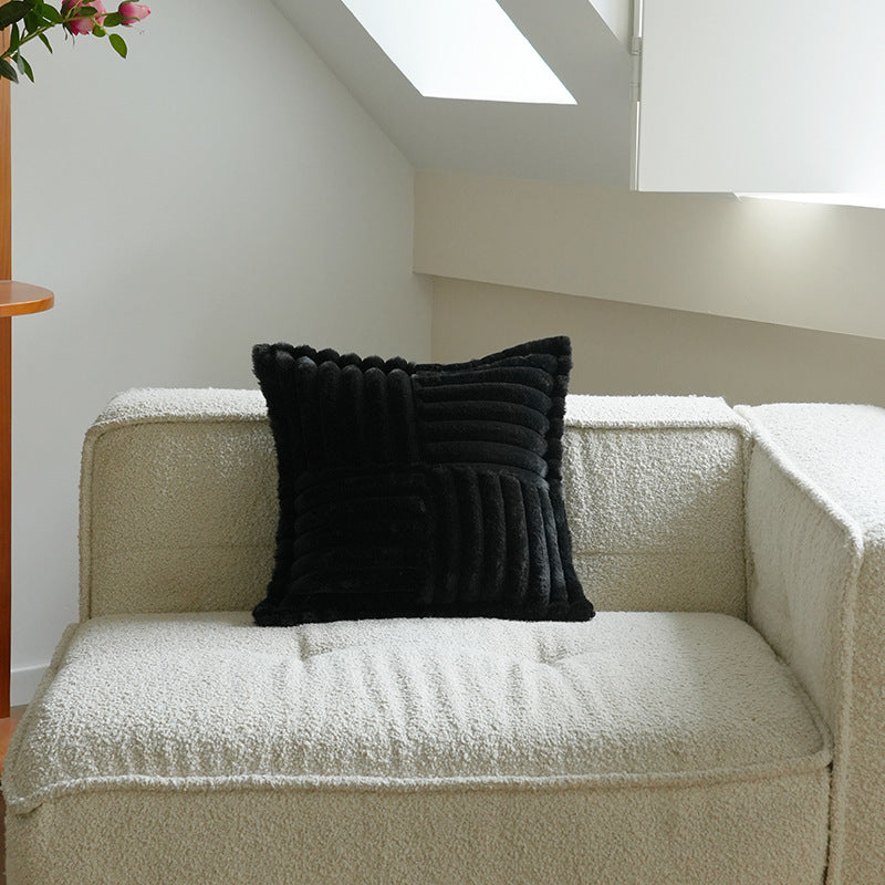 Textured Plush Decorative Cushion