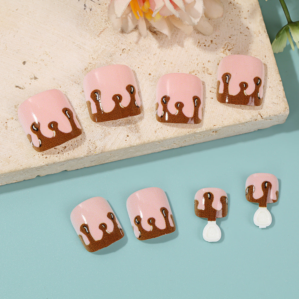 Creative Ice Cream Cup Design Artificial Nails Acalora