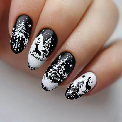 Snowy Winter-Themed Nail Art Acalora