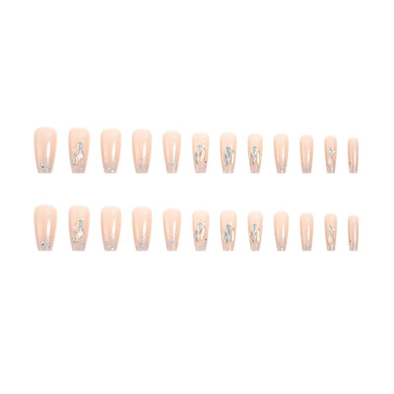Glamorous artificial nail set with luxurious glitter elements Acalora