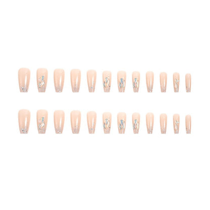 Glamorous artificial nail set with luxurious glitter elements Acalora