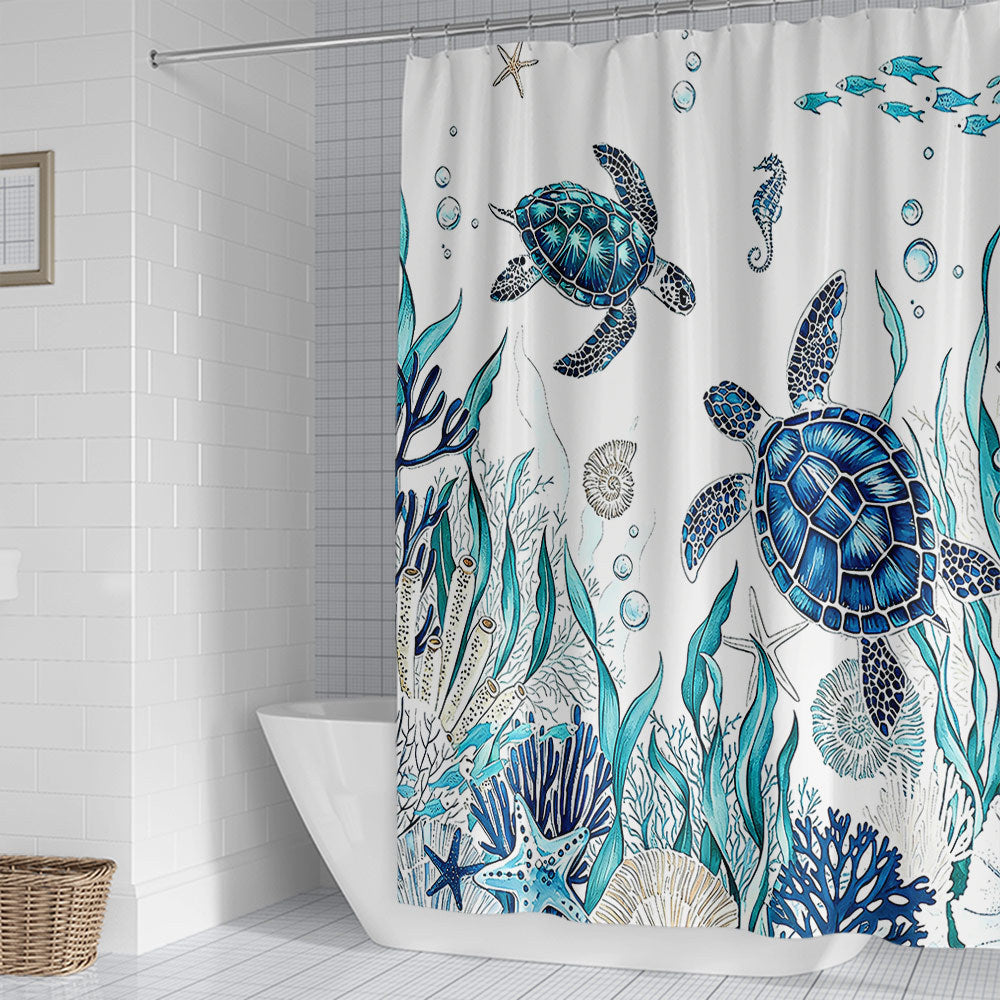 Ocean-Inspired Shower Curtain