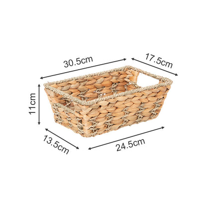 Rustic storage basket made of woven natural material