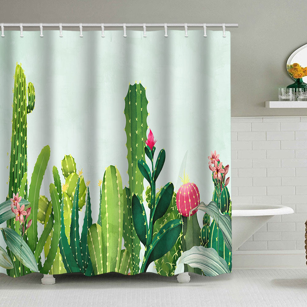 Cactus Garden-Themed Shower Curtain