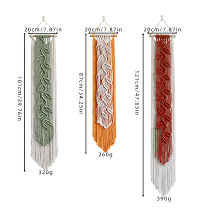 Macrame Wall Hanging with Leaf Pattern