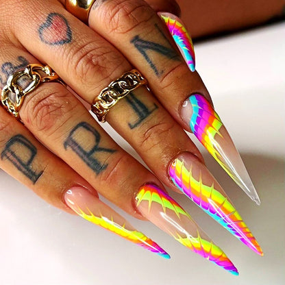 Creative artificial nails with modern wave pattern Acalora