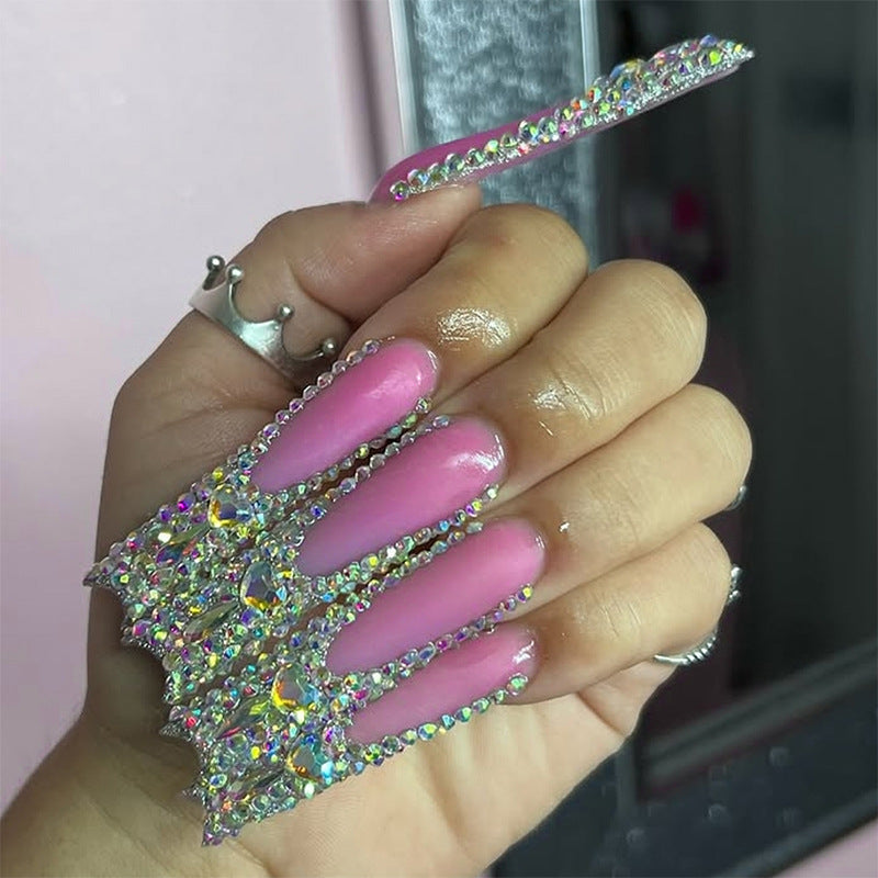 Glamorous Crystal-Embellished Press-On Nails Acalora