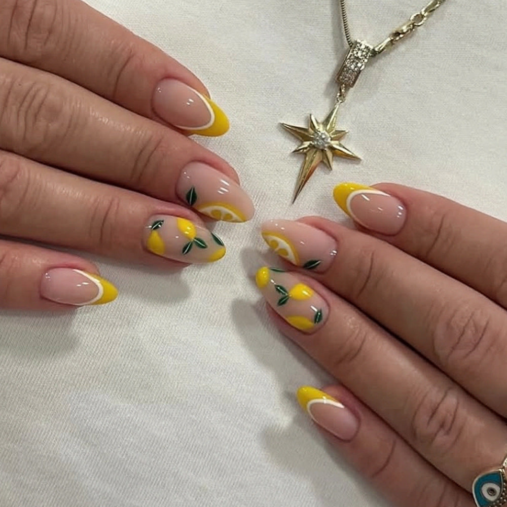 Citrus-Inspired Nail Art Design Acalora