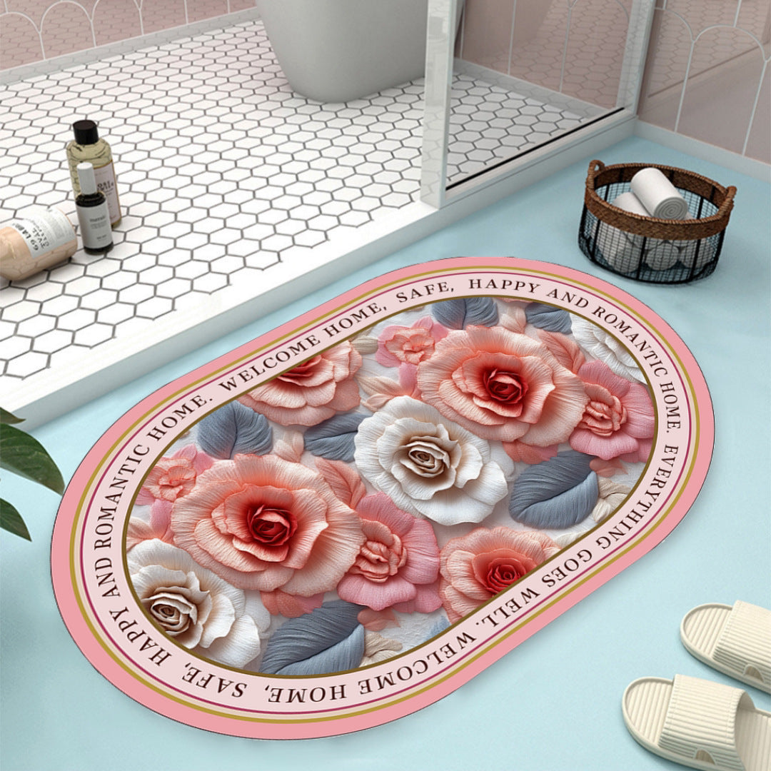 Floral Design Bath Mat