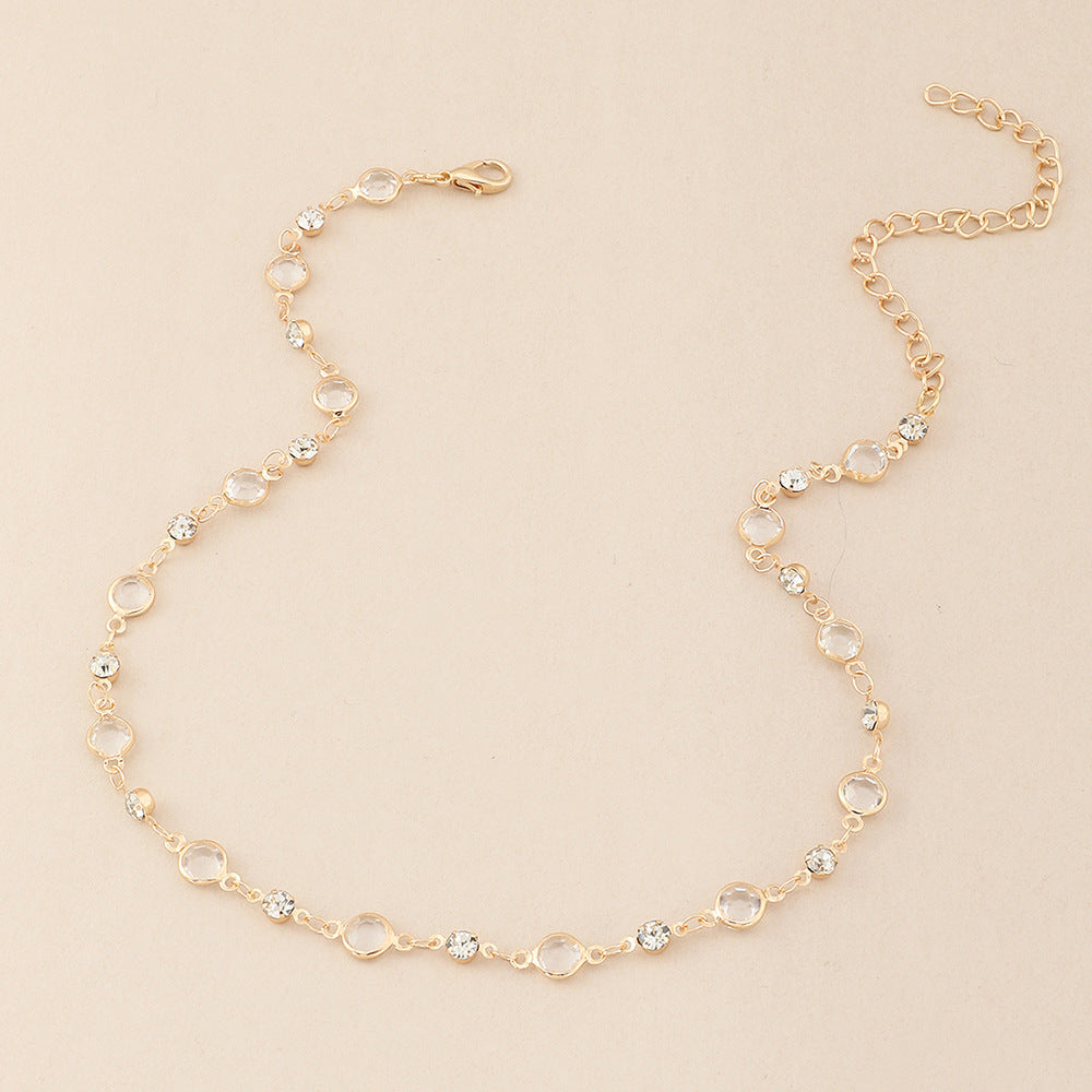 Elegant Crystal Embellished Anklet Acalora