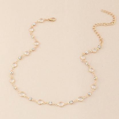 Elegant Crystal Embellished Anklet Acalora