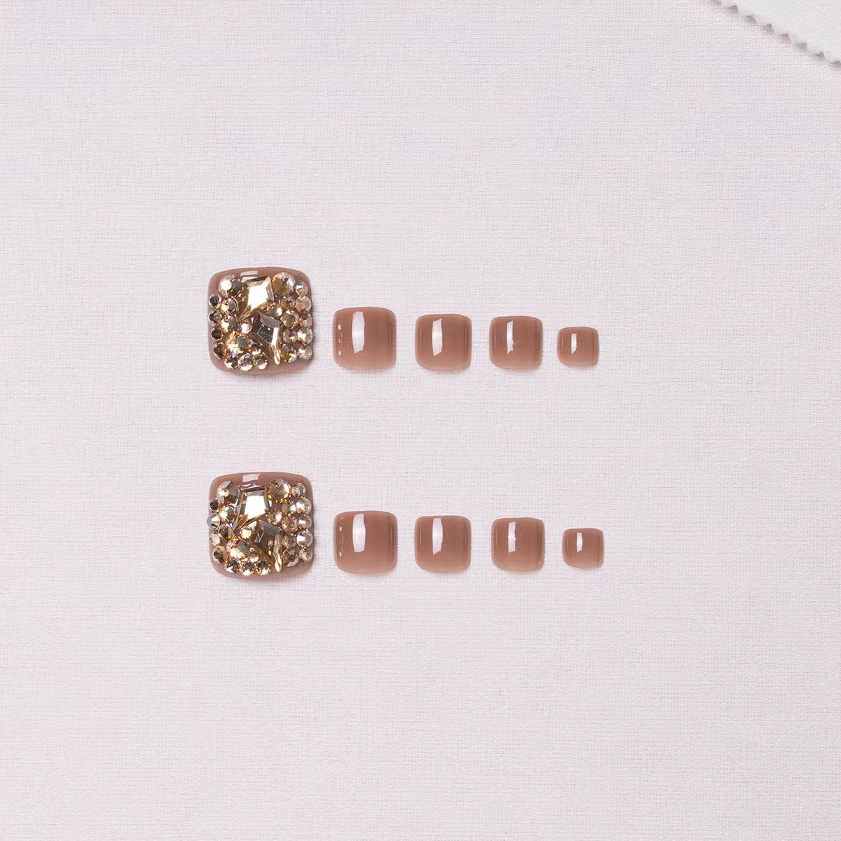 Decorative Rhinestone Press-On Toenails Acalora