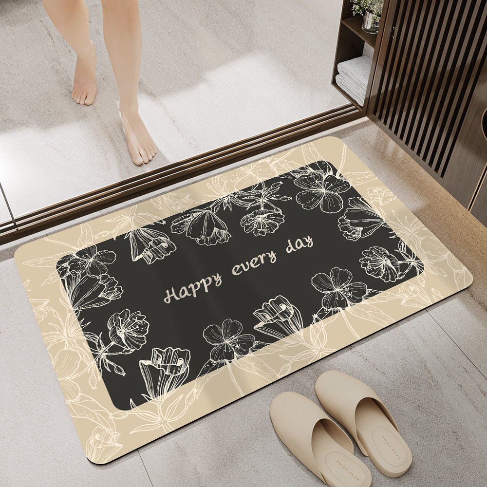 Floral Print Bath Mat Acalora