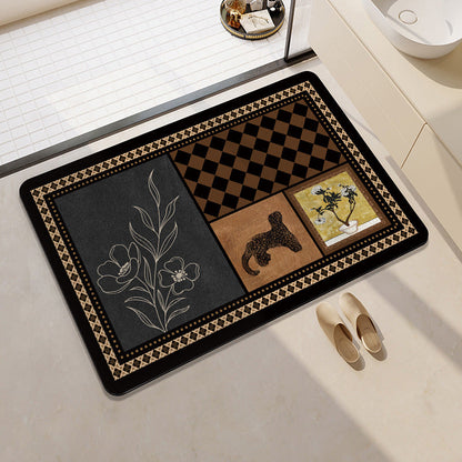 Playful Cat-Themed Bath Rug