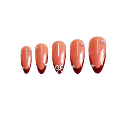 Artistic Stiletto Press-On Nails with Gemstone Accents Acalora