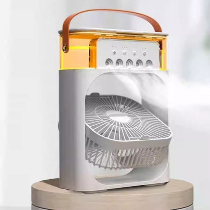 Unisex nano portable air cooler and fan with water tank and mist function as well as leather carrying handle Brehn