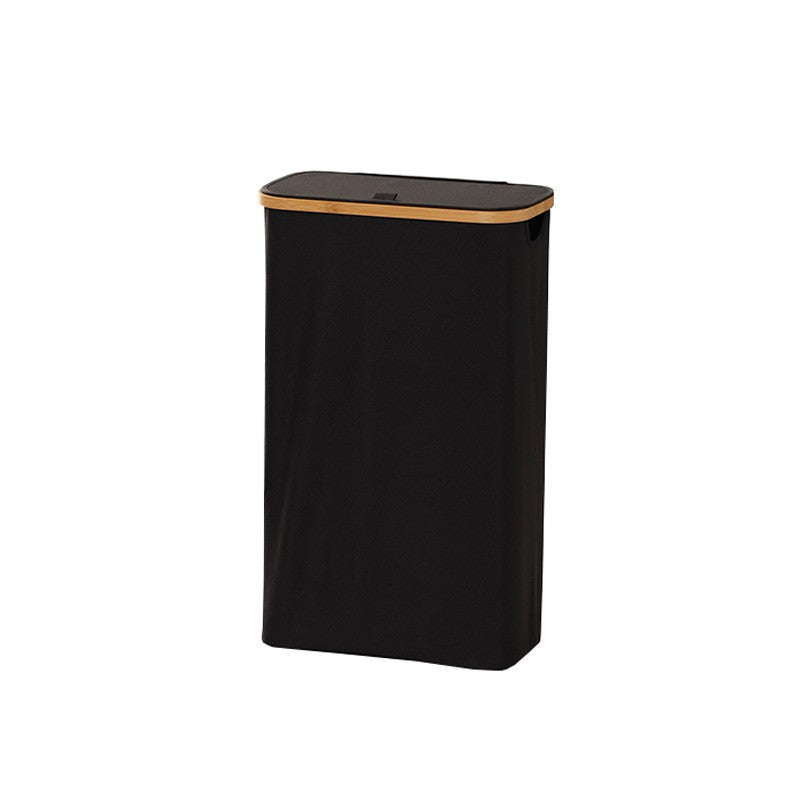 Elegant waste bin with bamboo lid Acalora