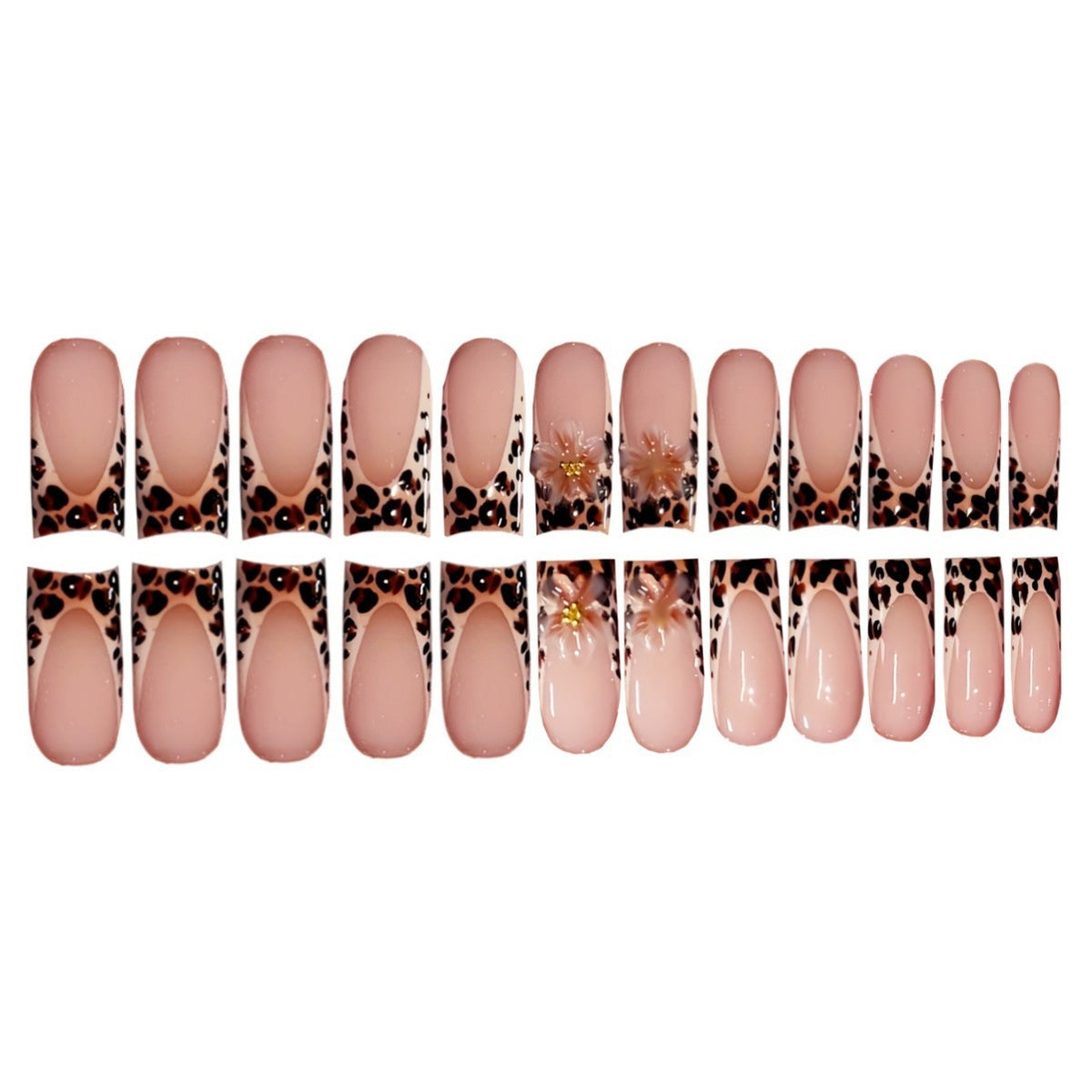 Elegant Animal Print Press-On Nail Art Acalora