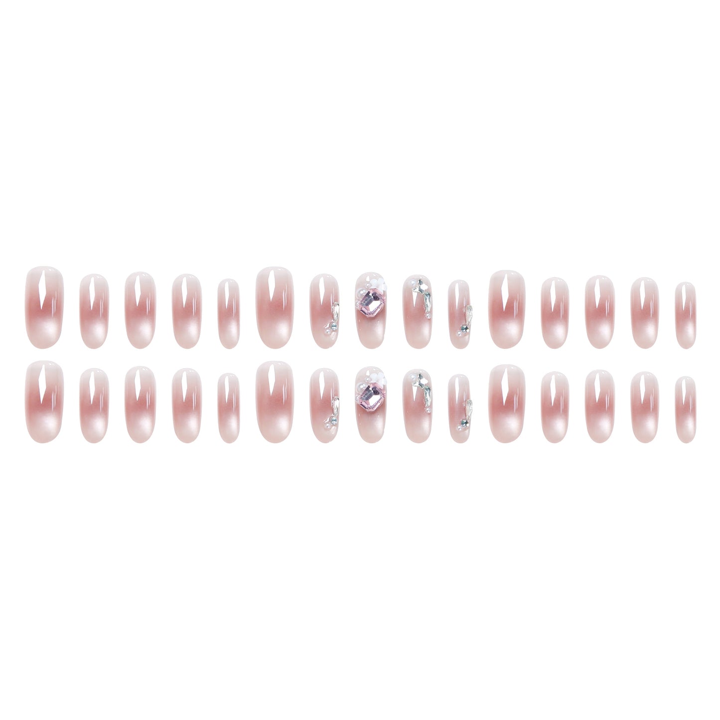 Nail art set with glamorous 3D applications and elegant floral decorations Acalora