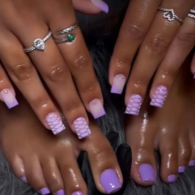 Elegant Nail Art Set with 3D Textured Designs Acalora