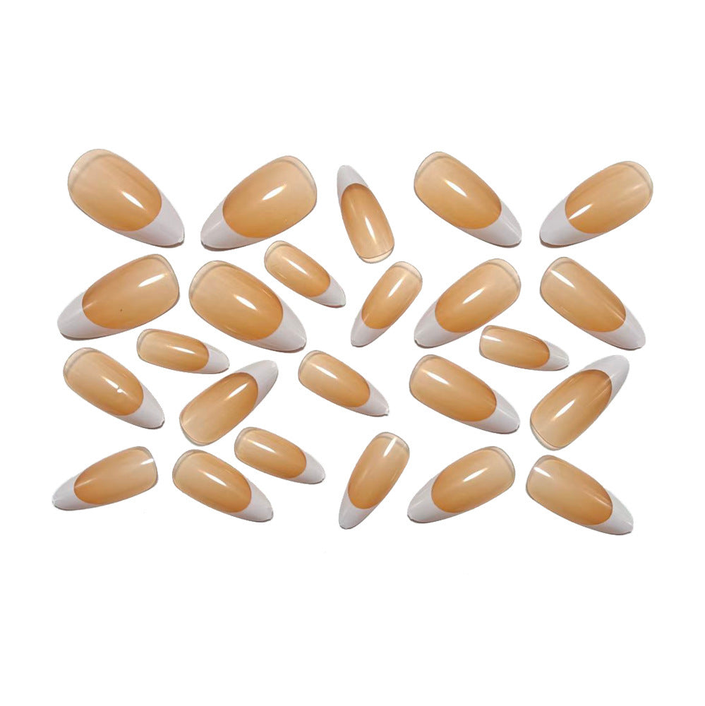Artificial nails in elegant casual French tip design Acalora