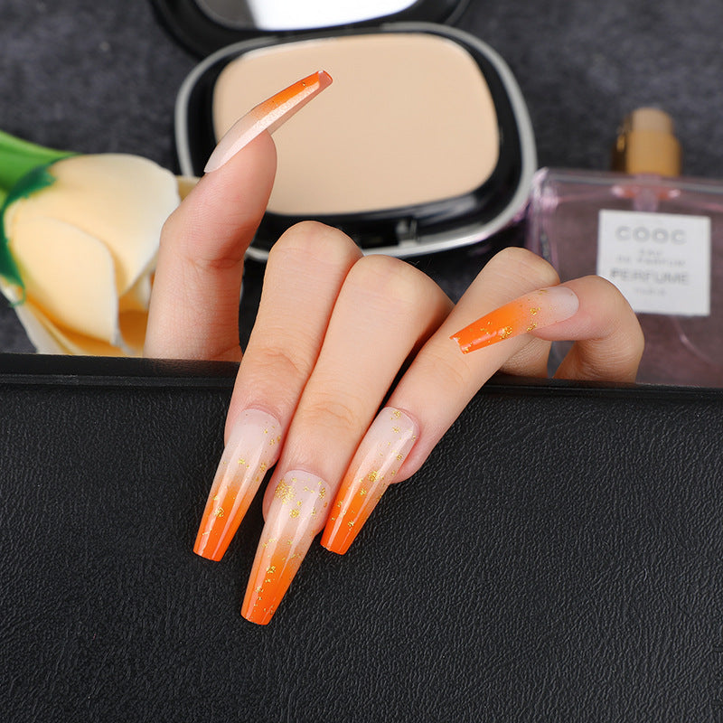 Elegant artificial nails with gold accents Acalora