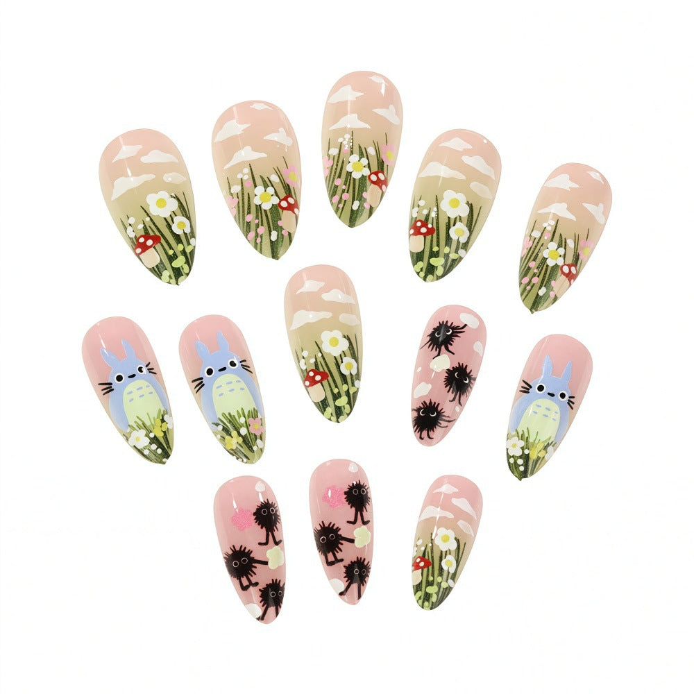 Fantasy animal and flower motifs artificial nails Acalora