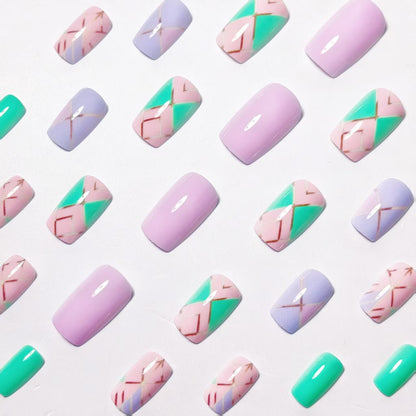 Geometric Pattern Nail Art Acalora