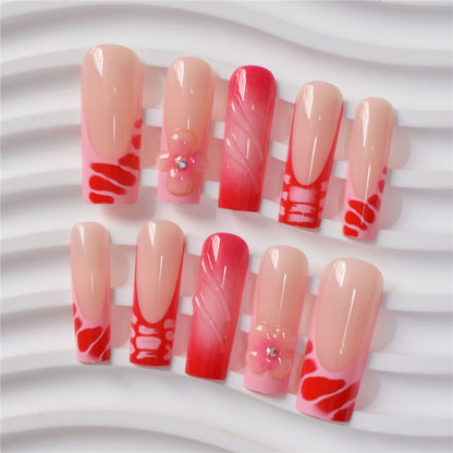 Decorative Floral Acrylic Press-On Nails Acalora