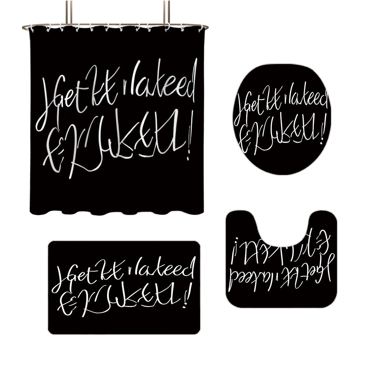 Bathroom Rules Digital Bathroom Décor Set