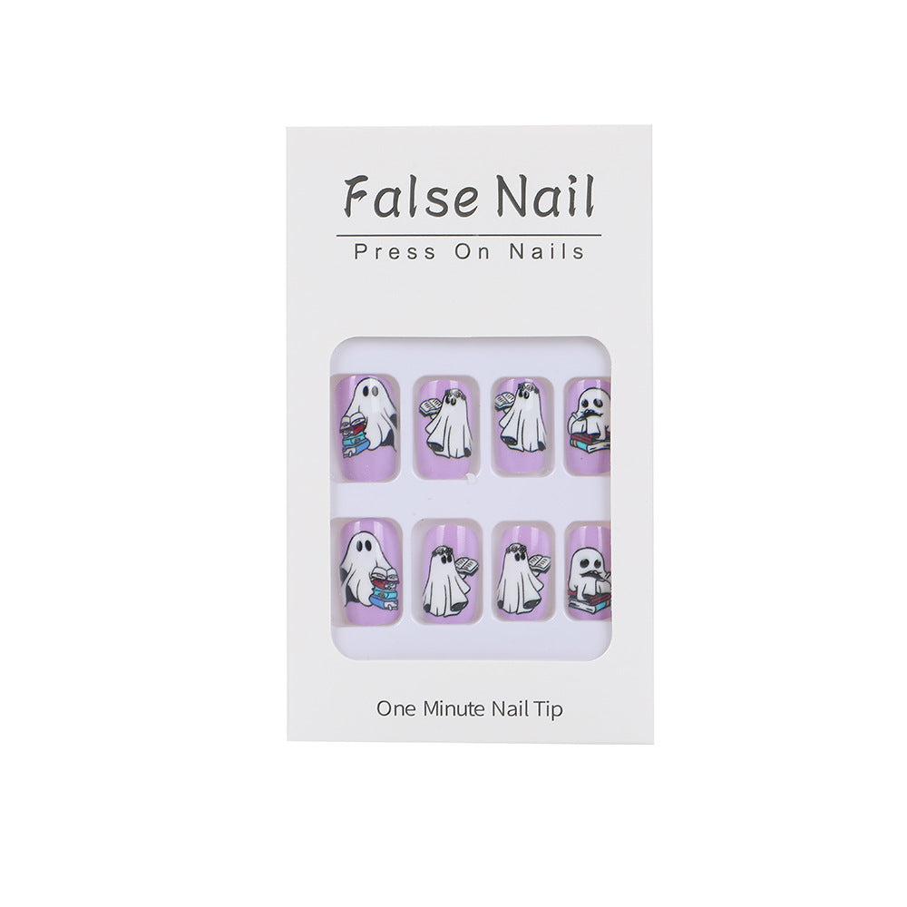 Artificial nails with playful ghost design Acalora