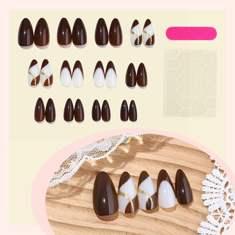 Premium Stylish Press-On Nail Set with Elegant Design Elements Acalora