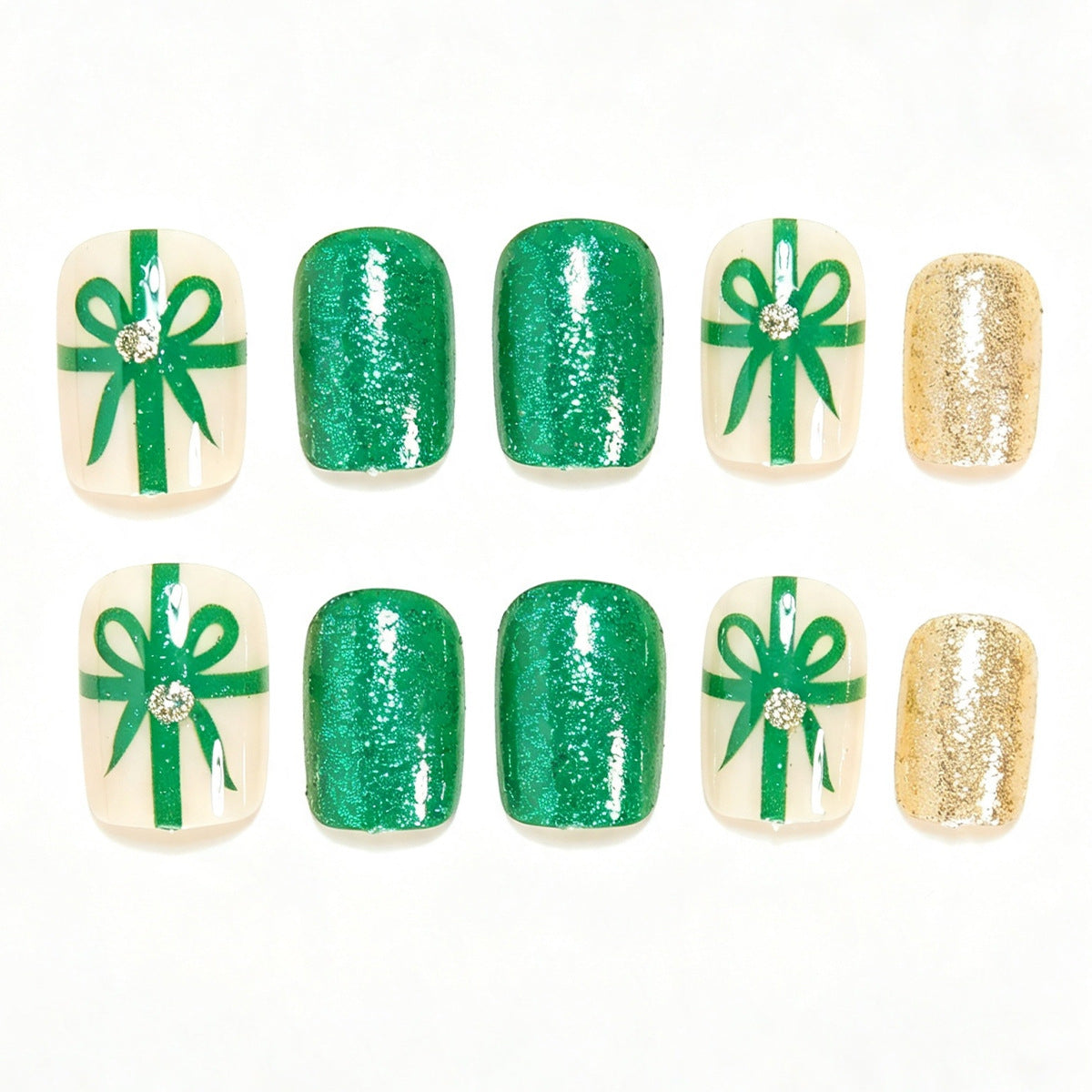 Festive Holiday-Themed Press-On Nail Art Set Acalora