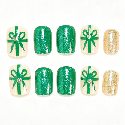 Festive Holiday-Themed Press-On Nail Art Set Acalora