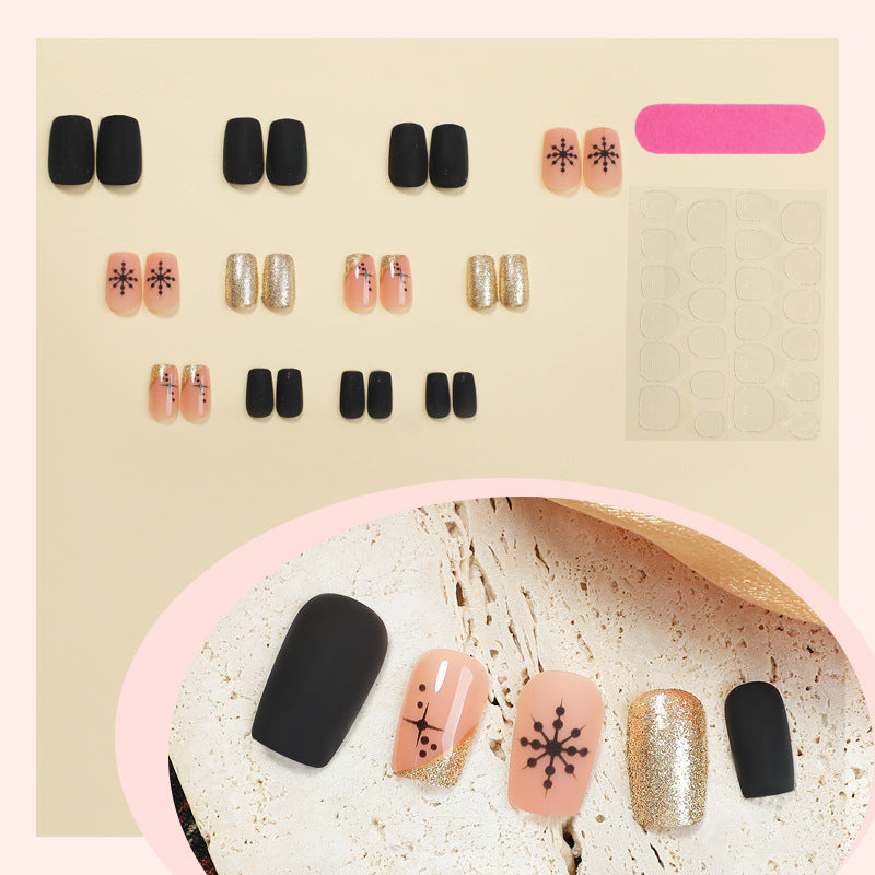 Decorative Snowflake and Glitter Press-On Nail Set Acalora