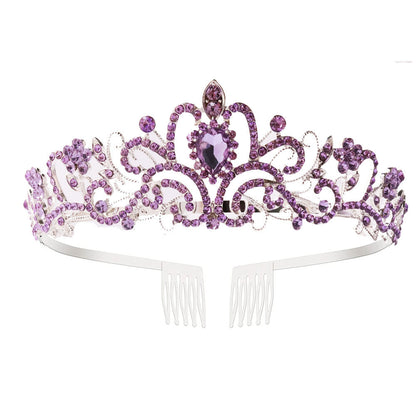 Ladies' Sparkling Crystal Tiara with filigree design wreath