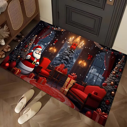 Festive Winter-Themed Entrance Mat