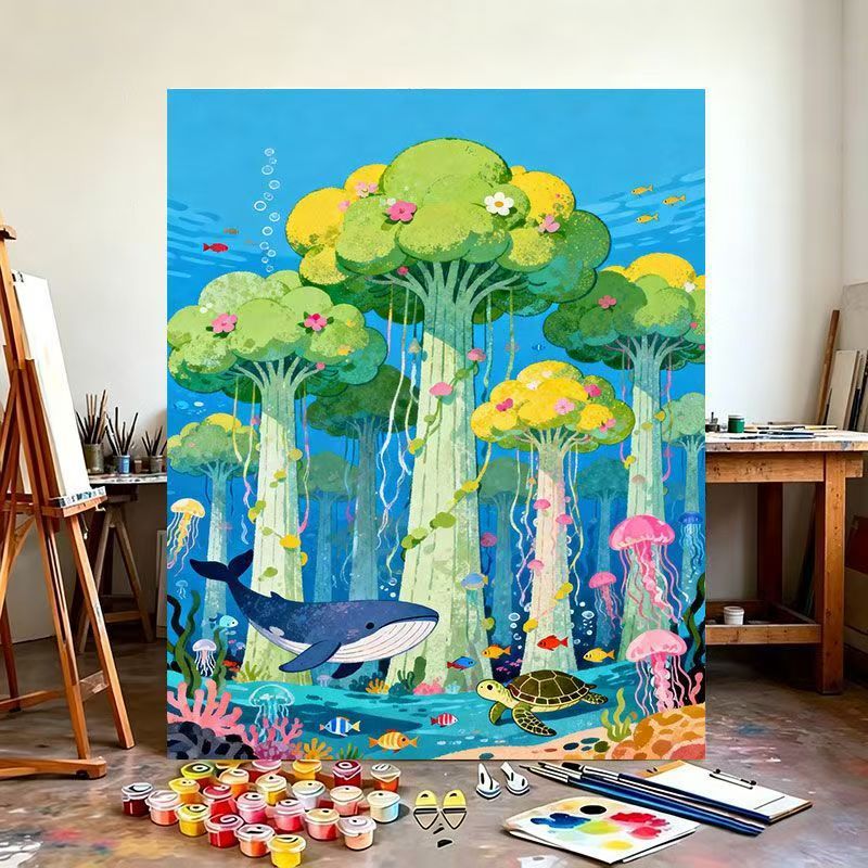 Underwater Fantasy Scene Canvas Art Print