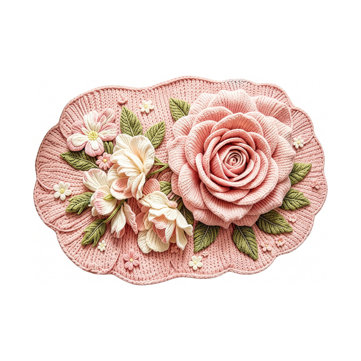 Floral Design Bathroom Mat Acalora