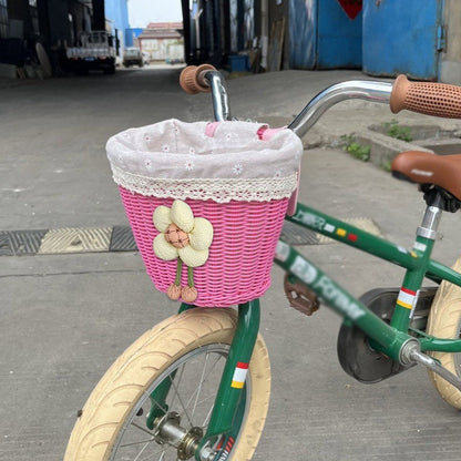 Floral-Embellished Bicycle Basket Bowlift