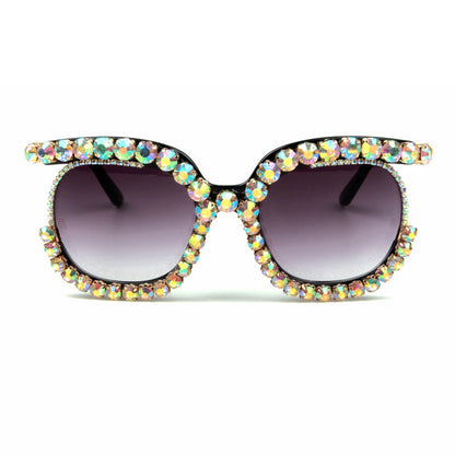 Women's stylish oversized sunglasses with sparkling rhinestone applications Brehn