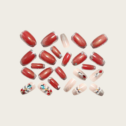Artificial nails with glitter and gemstone applications Acalora