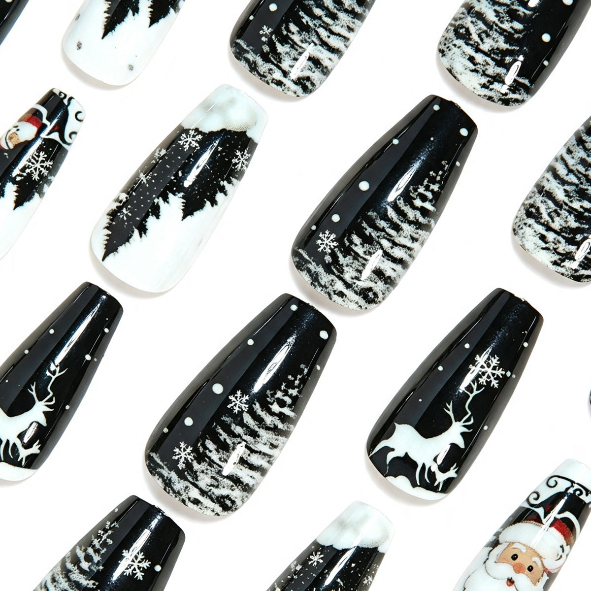 Seasonal Themed Long Press-On Nail Design Acalora