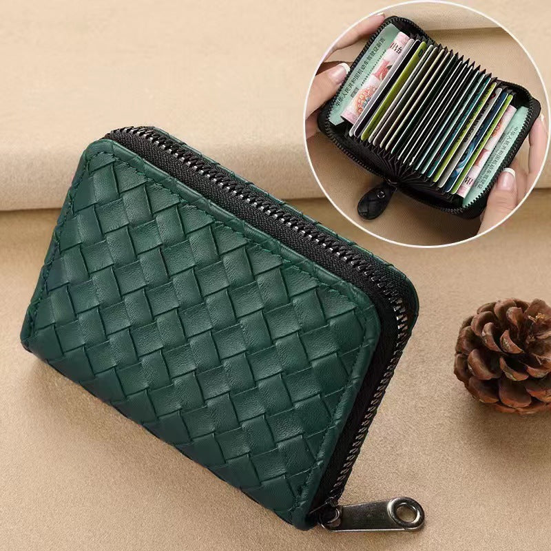 Compact Woven Zippered Card Holder Acalora