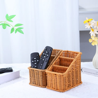 Multi-Compartment Woven Organizer Basket Acalora