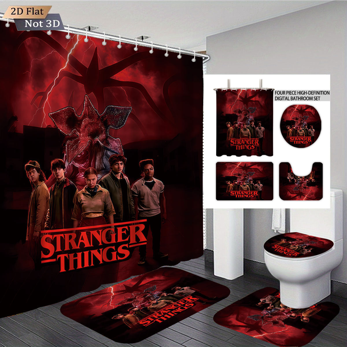 Stranger Things Adventure-Themed Digital Bathroom Set