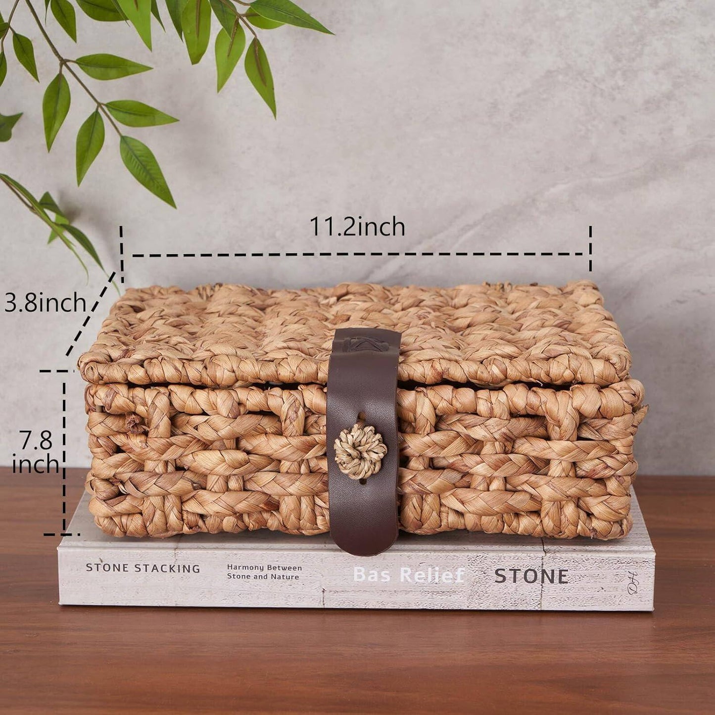 Handcrafted Storage Box Made of Braided Natural Material Acalora